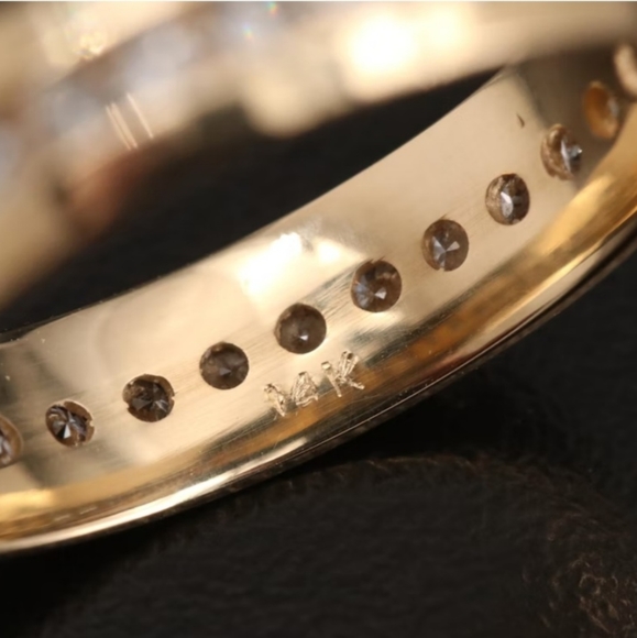 14K YELLOW GOLD 0.96 CTW Diamond Eternity Band Wedding Promise - Picture 4 of 4